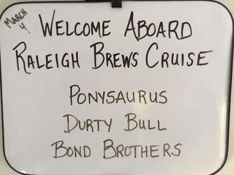 Raleigh Brews Cruise Welcomes Ponysaurus, Dirty Bull, Bond Brothers a close up of a sign