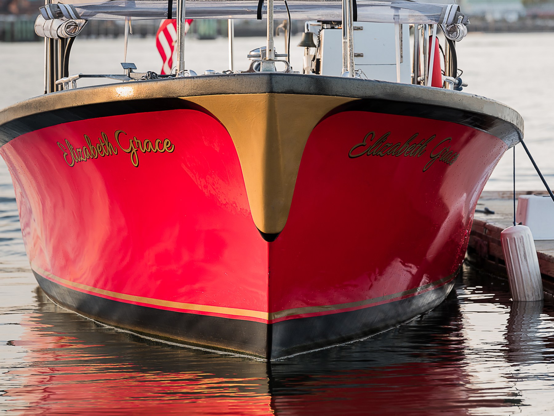 a close up of a boat in the water