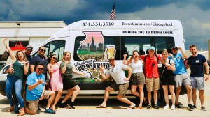a group of people standing in front of a bus