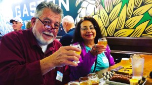 a man and a woman sitting at a table