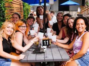 a group of people posing for the camera