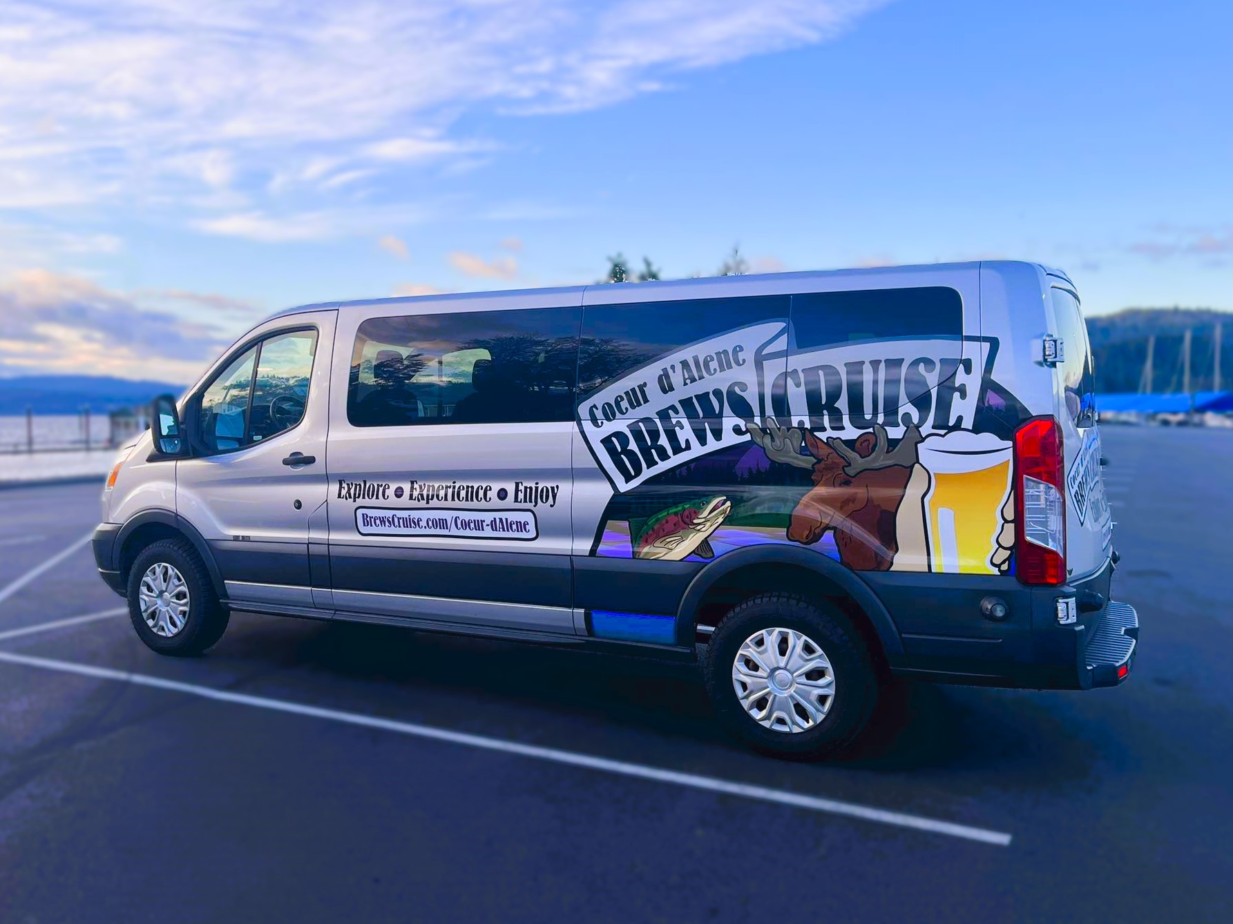 a van parked on the side of a road